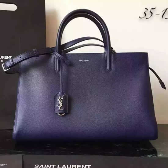 Replica Saint Laurent Medium Rive Gauche Bag In Navy Leather